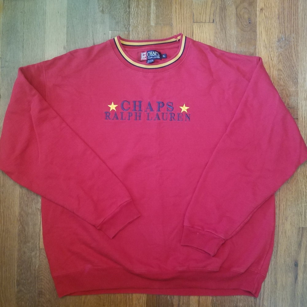 Vintage Chaps Ralph Lauren Mens Crewneck Sweatshirt Logo Pullover XL Preppy